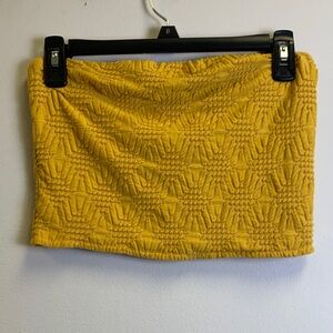 Urban Outfitters Yellow Textured Cropped Top